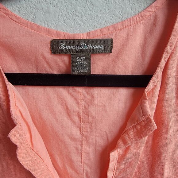 Tommy Bahama 100% Linen Coral Shift Dress With Pockets Womens Sz S/P - Picture 2 of 6